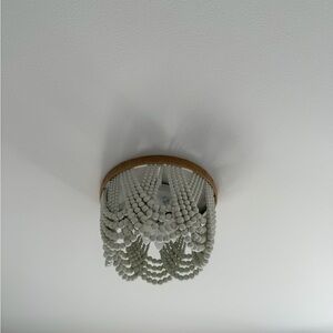 Bohemia wood beaded flush mountain ceiling light chandelier